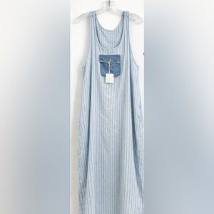 Vintage MATCH Chambray Denim Pinafore Maxi Dress